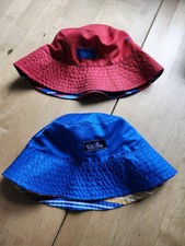 Lot Of 2 UV Skinz Childs Sun Bucket Hat Size 5 Reversible Red RWB Blue Multi