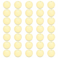 38Pcs 12mm Blank Round Solid Brass Tags with Hole Stamping Tag for DIY Projects