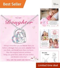 To My Daughter/Granddaughter/Niece Unicorn Necklace, Valentines Birthday Gifts