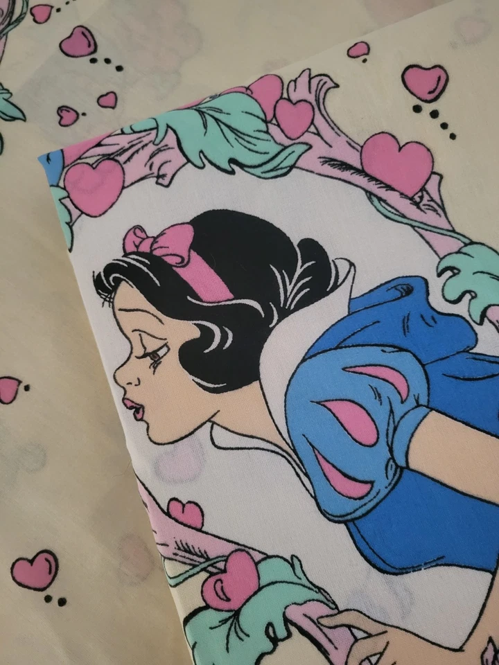 Vtg Disney Snow White Dopey Blue Birds Drapery Curtains Panels 80 X 63 - Image 2 of 4