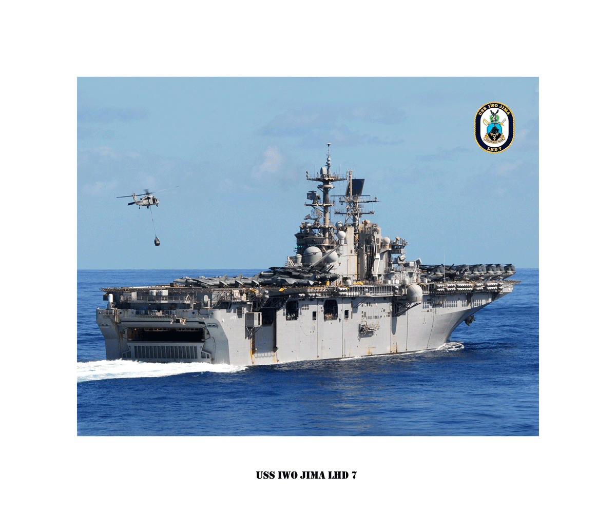 USS IWO JIMA LHD 7 -- Naval Ship Photo Drucken, USN Navy USS IWO JIMA LHD 7 -- Naval Ship Photo Drucken, USN Navy