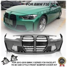 Fit 2013-18 BMW 3 Series F30 Upgrade to M3 G80 Front Bumper Kit Conversion Set
