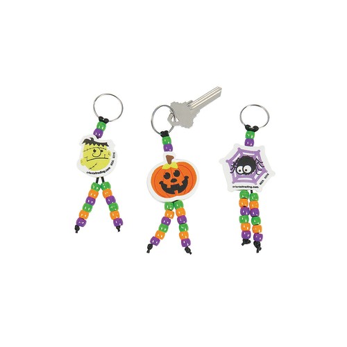 Halloween Beaded Keychain Craft Kit, Craft Kits, 50 Pieces