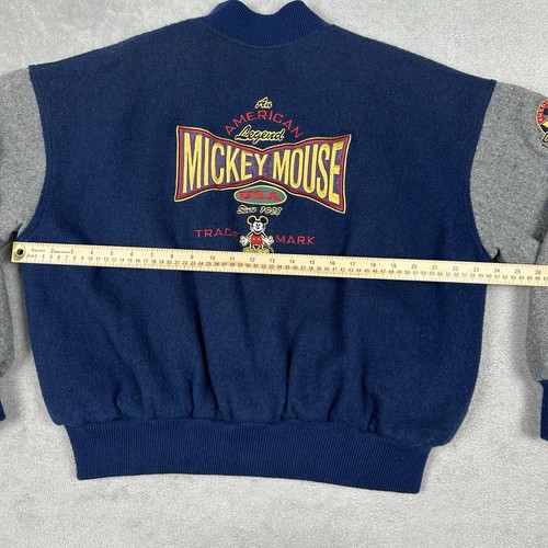 Vintage 90s Walt Disney Wool Varsity Bomber Jacket Mickey Lined Adult Large Mens - Picture 20 of 22