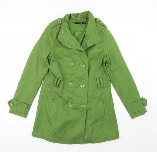 Atmosphere Womens Green Overcoat Coat Size 12 Button