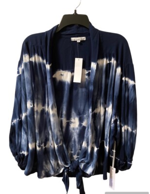 Young Fabulous Broke Women s Size S Tie Dye Open Front Lightweight Cardigan Tie
