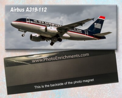 USAirways Airlines Airbus A319-112 Handmade 2'' x 5'' Fridge Magnet (PMT1761)