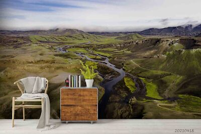 3D Nature Mountain River Scenery Self-adhesive Removeable Wallpaper Wall Mural