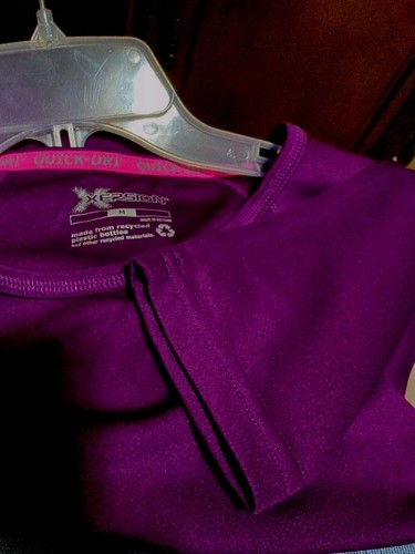 Women's Xersion Athletic Fitted Quick-Dri Shirt Sz Med Purple Long Sleeves - Picture 8 of 10