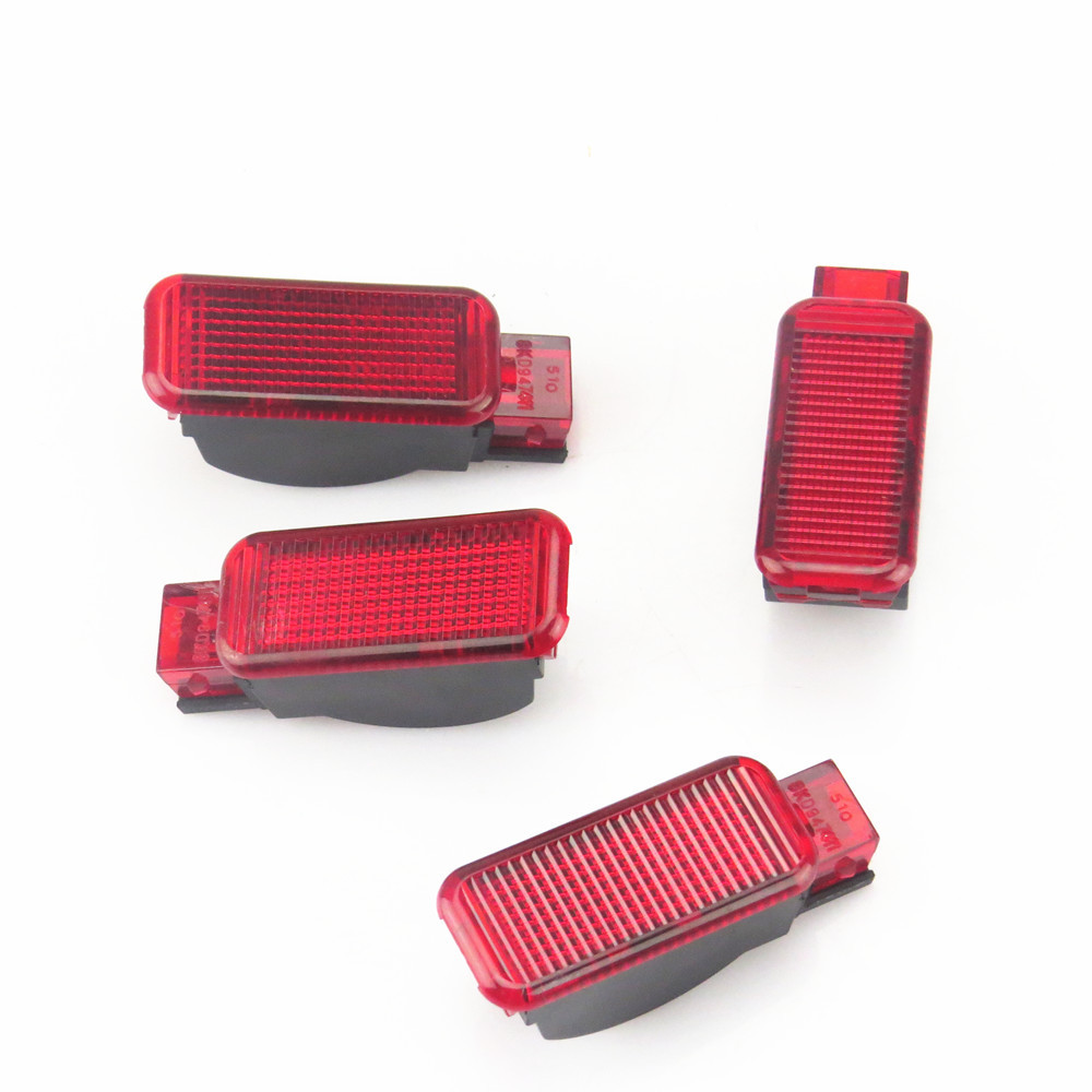 Qty 4 Red Door Panel Warning Light For AUDI Q3 Q5 A3 S3 A4 A5 A6 A7 A8