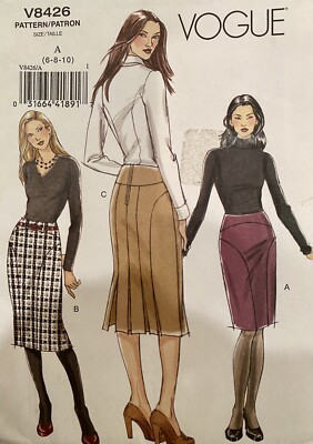 Vogue V 8426 Misses'/ Misses' Petites Trio of Skirts, 2 Lengths, Pleats Sz 6-10