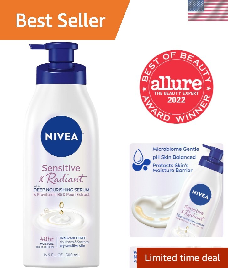 Sensitive Body Lotion 16.9 Fl Oz - Hypoallergenic, Unscented & Radiant Moisture