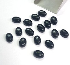  WHOLESALE NATURAL BLACK ONYX CABOCHON OVAL SHAPE LOOSE GEMSTONE