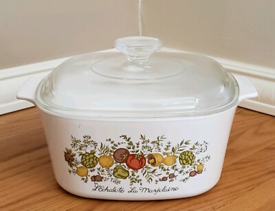 Vintage Original L'Echalote La Marjolaine Corning Ware Spice of Life Casserole 
