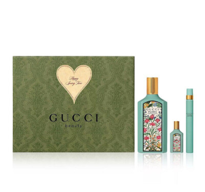 Gucci Flora Gorgeous Jasmine Women 3Pcs Set 3.3 oz & 0.33 oz Edp Spray & Mini