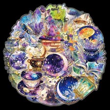 30pcs Sticker kids/Adults Craft DIY Decoration Scrapbook Card- Magic Owl Purple