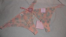 6ixty 8ight 68 Twin Thong Set Gypsy Chic Peach And Baby Blue BNWT LRG.