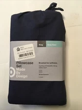 Made By Design Solid Blue Amethyst (Navy) Easy Care King Size Bed Pillowcase Set