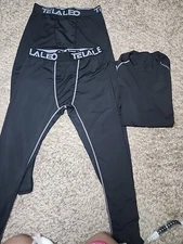 Lots Of 3 telaleo mens 2leggings M  black compression 1 Long Sleeves Shirt 