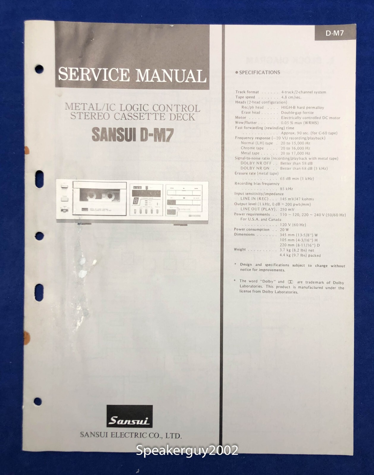 Sansui d-m7 vintage audio equipment - eBay listing photo 1