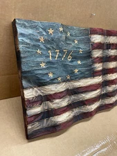 Wood Wavy Textured 1776 Flag - Medium