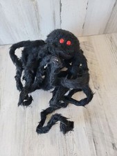 Large fuzzy black red eye tarantula Halloween prop scary spider