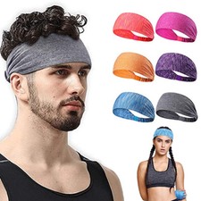 Men Women Sports Yoga Gym Running Headband Sweatband Elastic Hair Band Fitness