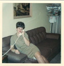 Vintage Photograh Fashionable lady talking on the phone 