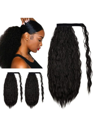 Wrap On Haarteil Zopf Pferdeschwanz Haarverlängerung Maiswelle For Woman Dick