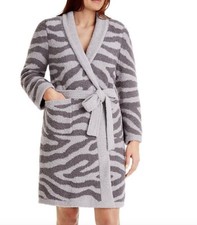 Member's Mark Luxury Premier Collection Ladies Cozy Wrap Robe Belt pockets Zebra