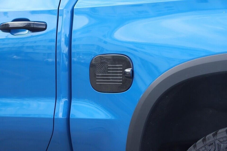 Black ABS Fuel Door Cover For 2019-2023 Chevy Silverado & GMC Sierra - Easy Snap-On Upgrade