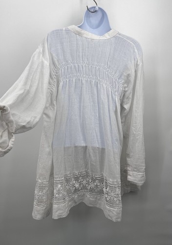 Free People Green Gardens Boho tunica all'uncinetto bianca costiera - Foto 5 di 18