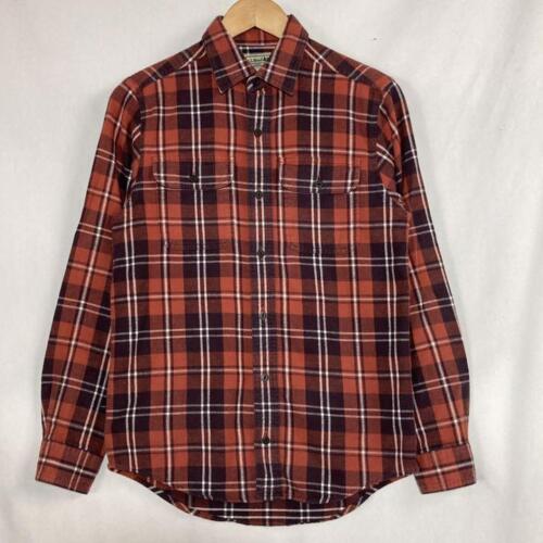 L.L. Bean Vintage Flannel Work Shirt Plaid Western Long Sleeves Cotton Red S - 第 1/6 張圖片
