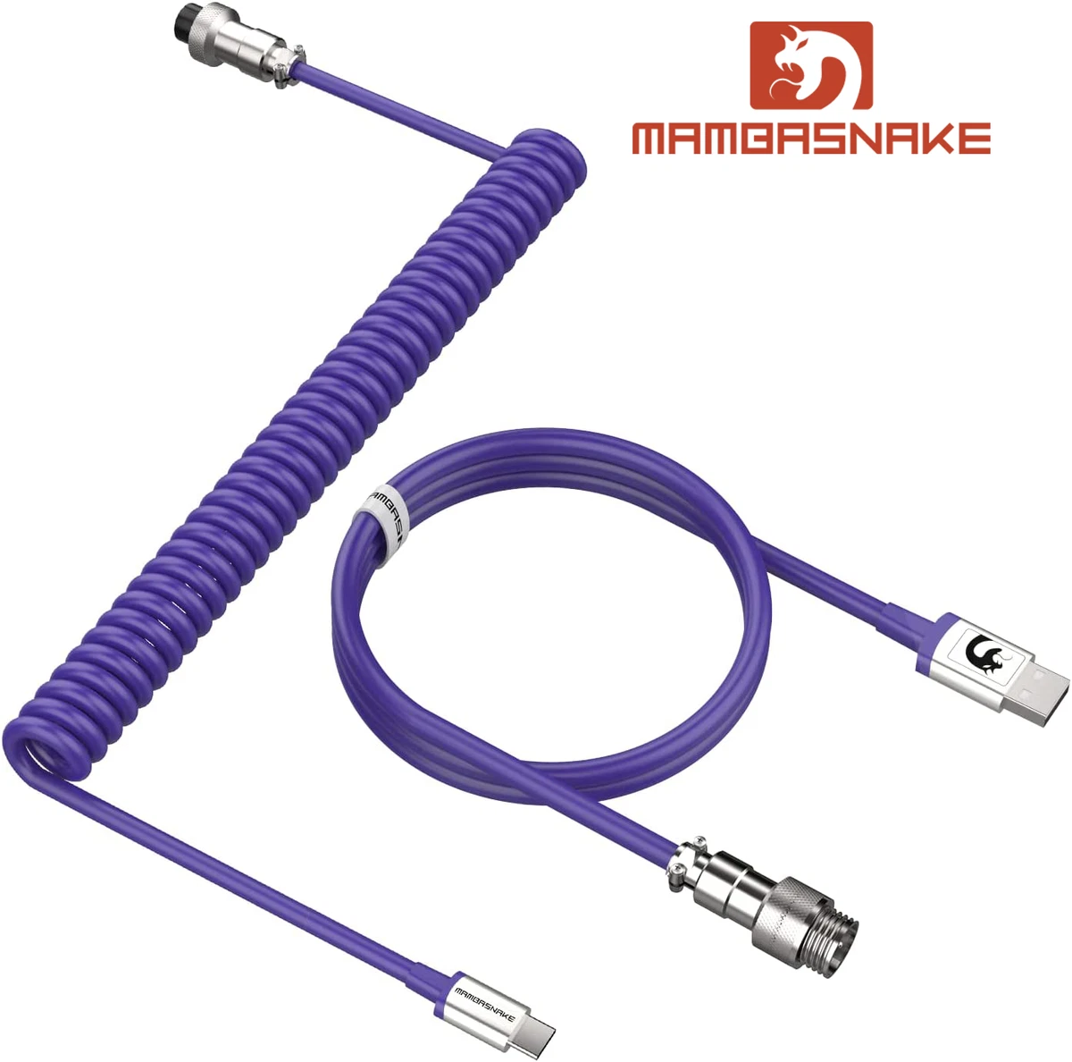 Custom Coiled USB C Cable Spring Metal Aviator Rechargeable For PC