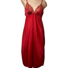 Vintage Pink Salmon Lacy Nylon Slip Nightgown By JCP Sz 36 / M