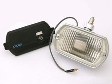 Lucas FT8 New Chrome 12V Square Fog Light / Fog Lamp & Removable Cover, LDB305