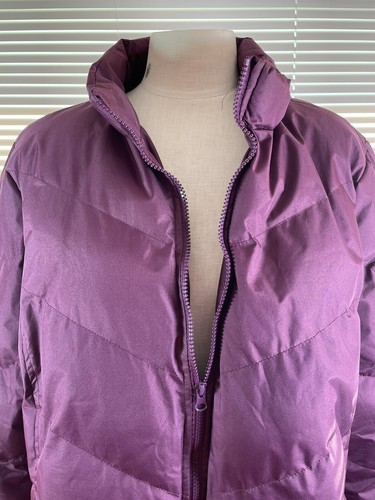 Franklin Allen Puffer Jacket Men Size XXL Burgundy Front Zip Long Sleeve Pockets - Picture 4 of 12