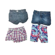 Girl Multi colored bundle lot of 4 shorts variety brands sz 4T
