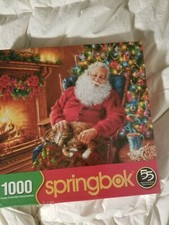 Springbok 1000-pc Santa s Cat Nap Christmas Jigsaw Puzzle Sealed