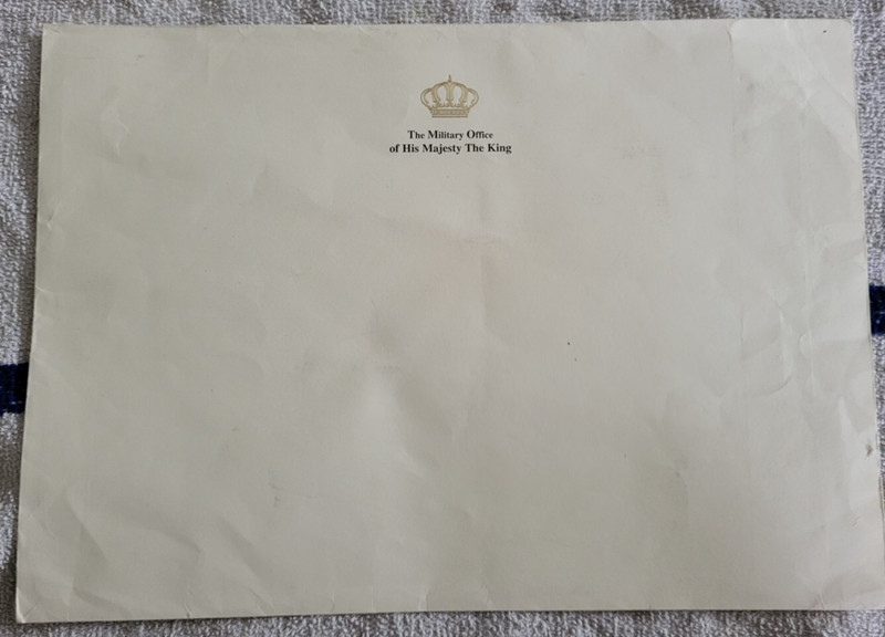 LARGE UNUSED ENVELOPE " THE MILITARY OFFICE OF HIS MAJESTY THE KING " JORDAN