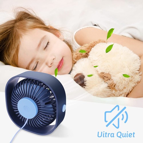 Tragbar Mini Tischventilator 360° Drehung Lüfter USB Ventilator 3 Speed Desk Fan - Bild 9 von 12
