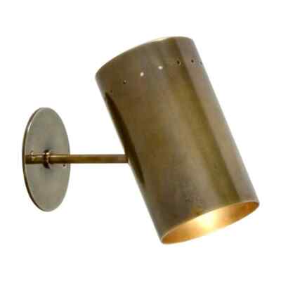 Antique Brass Cylinder Wall Fixture - Mid century Lighting - Sputnik Lights