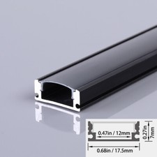 20Pcs 1M/3.3ft Black Aluminum LED Channel Holder with Cover for LED Strip Light