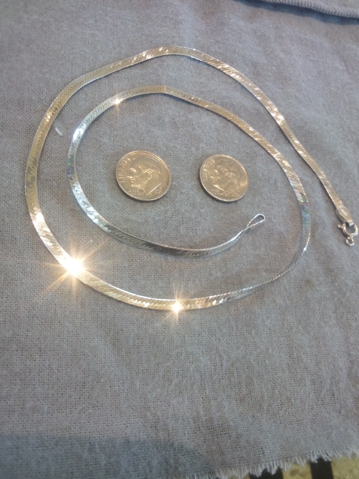 925 20 solid silver herringbone necklace - image 1