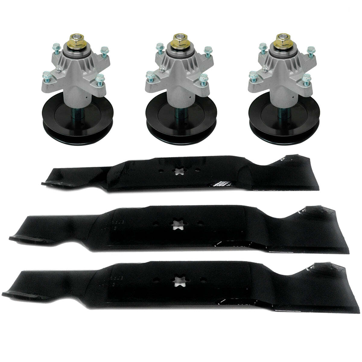 Deck Parts Spindles & Mower Blades Kit For White Outdoor GT-954H