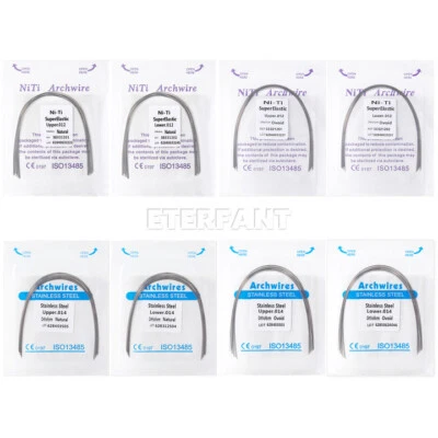 10PCs ETERFANT Dental Ortho Arch Wire Super Elastic NiTi/Stainless Steel Round