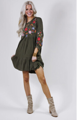 knee length bohemian dresses Cream Knee-Length Dress | Harmony Hues