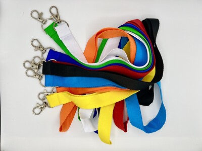 10 x Schlüsselbänder Lanyard mit Karabinerhaken | 10 verschiedene Farben NEU