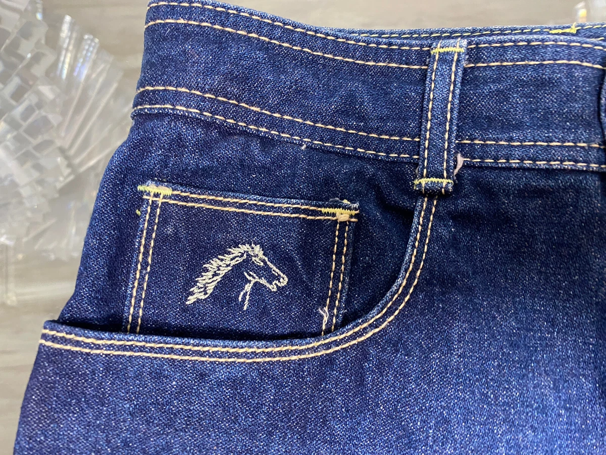 Vintage 1980s Jordache Dark Denim Jeans Horse Head Logo Straight