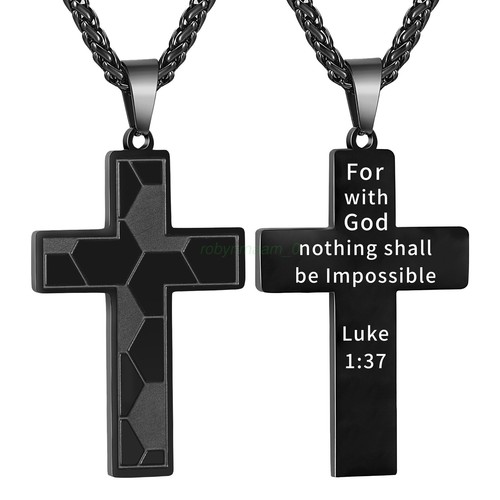 Stainless Steel Football Bible Cross Pendant Inspirational Necklace Decorations - Picture 13 of 38